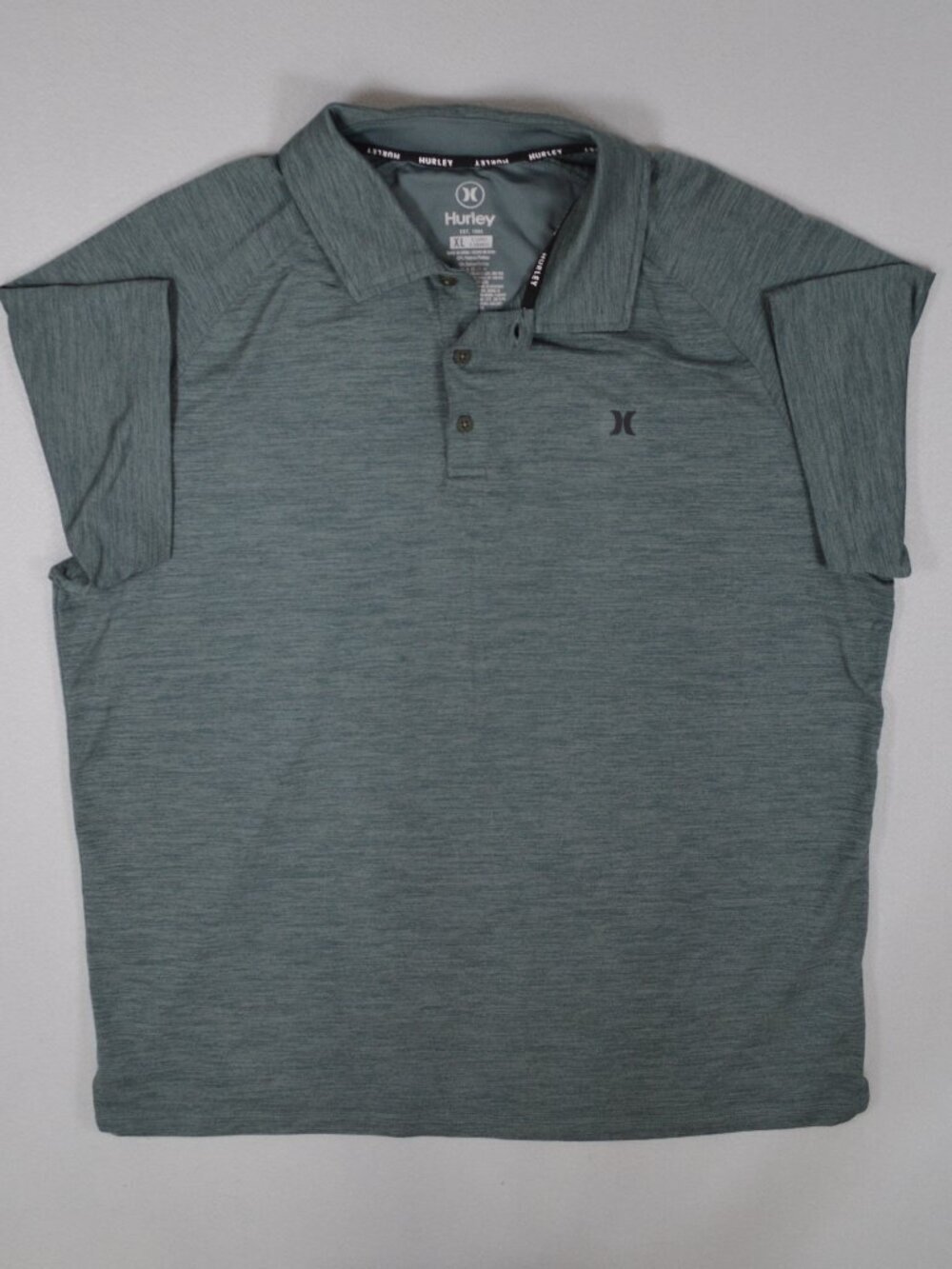 🌊 Hurley Polo Shirt XL Green Athletic Performance Golf Casual